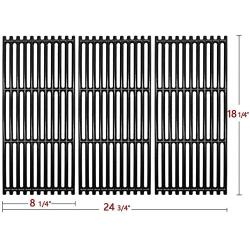 Hongso 18 1/4 x 24 3/4 Inch Porcelain Cast Iron Cooking Grill Grates for Charbroil 463241314, 463241313, 463247109, 466241313, 466241314, 466242014, 466242314, Tru-Infrared 3 Burner Grills, PCB007