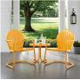 Crosley Furniture KO10004TG Griffith 3-Piece Retro Metal Outdoor Seating Set with 2 Chairs and Side Table, Tangerine