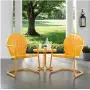 Crosley Furniture KO10004TG Griffith 3-Piece Retro Metal Outdoor Seating Set with 2 Chairs and Side Table, Tangerine