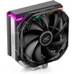 DEEPCOOL AS500 CPU Air Cooler, Universal RAM Height Compatibility, 140mm PWM Fan, A-RGB Top Cover, 5 Heat Pipe Design for Intel Core/AMD Ryzen CPUs