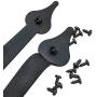 SANKEYTEW Decorative Garage Door Hardware Kit Carriage House Accents 8 Hinges and 4 Handles for 2 Car Garage, Screw Mounted, Black Steel