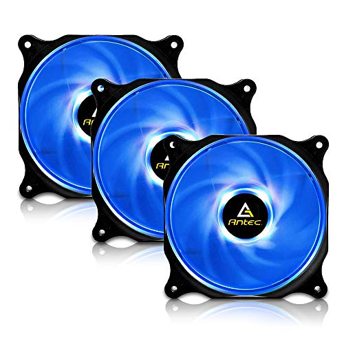 Antec 120mm Case Fan, PC Fans Blue LED, PC Case Computer Case Fan, 4-pin Molex Connector, F12 Series 3 Packs