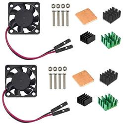 Easycargo Raspberry Pi Heatsink Fan Kit for Cooling Cooler Raspberry Pi 4 B, 3, Pi 2, Pi Model B+ (Green 2 Set)