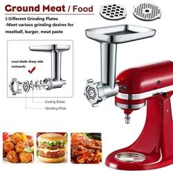 Gvode Metal Food Grinder Attachment for KitchenAid Stand Mixers Including Sausage Stuffer Accessory