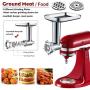 Gvode Metal Food Grinder Attachment for KitchenAid Stand Mixers Including Sausage Stuffer Accessory