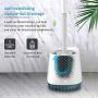 POPTEN Toilet Bowl Cleaning Brush and Holder Set for Bathroom Storage and Organization, Deep-Cleaning Toilet Bowl Cleaner Brush with Holder Anti-Rust Handle & TPR Soft Bristle,Floor Standing White