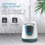 POPTEN Toilet Bowl Cleaning Brush and Holder Set for Bathroom Storage and Organization, Deep-Cleaning Toilet Bowl Cleaner Brush with Holder Anti-Rust Handle & TPR Soft Bristle,Floor Standing White
