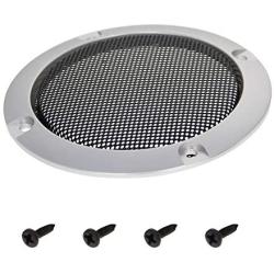 Fielect 3inches Speaker Grill Mesh Decorative Circle Subwoofer Guard Protector Cover Audio Accessories Grey Metal Trim 1Pcs
