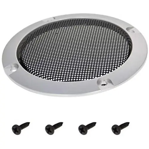 Fielect 3inches Speaker Grill Mesh Decorative Circle Subwoofer Guard Protector Cover Audio Accessories Grey Metal Trim 1Pcs
