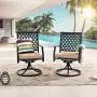 LOKATSE HOME Outdoor Patio Dinning Swivel Chairs Rocker Set of 2 Metal for Garden Backyard Furniture, 2, Beige LOKATSE HOME Outdoor Patio Dinning Swivel Chairs Rocker Set of 2 Metal for Garden Backyard Furniture, 2, Beige