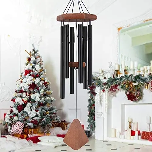 ASTARIN Wind Chime Outdoor, 28 Inches Medium Wind Chime with 6 Black Aluminum Metal Tubes, Soothing Melodic Tone Musical Wind Chime for Home, Party, Garden, Décor ASTARIN Wind Chime Outdoor, 28 Inches Medium Wind Chime with 6 Black Aluminum Metal Tubes, Soothing Melodic Tone Musical Wind Chime for Home, Party, Garden, Décor