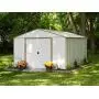 Arrow Oakbrook High Gable Steel Storage Shed, Eggshell/Taupe, 10 x 14 ft. Arrow Oakbrook High Gable Steel Storage Shed, Eggshell/Taupe, 10 x 14 ft.