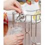 Outdoor Glass Beverage Dispenser with Sturdy Metal Base, Stainless Steel Spigot & Hanging Chalkboard - Drink Dispenser for Lemonade, Tea, Cold Water & More