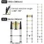 WolfWise Aluminum Telescopic Extension Multi-Purpose Ladder, 12.5FT, 330lbs Capacity