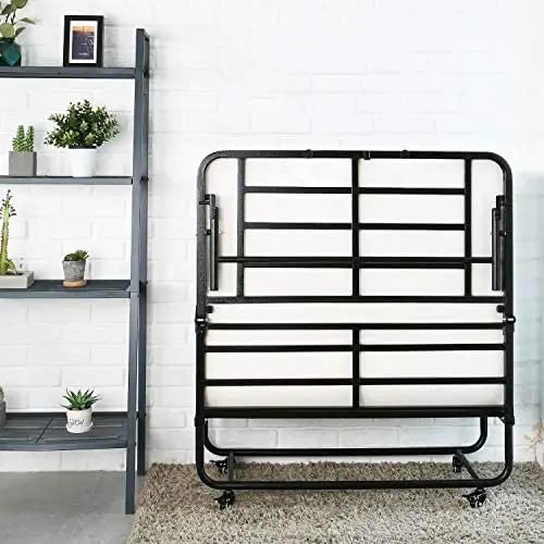 Smile Back Folding Bed Cot Size Foldable Bed Fold up Bed Rollaway Bed with Mattress, Guest Bed Extra Bed Portable Bed with Memory Foam Mattress, Stable Metal Frame, 75''x31'', Saving More Space Smile Back Folding Bed Cot Size Foldable Bed Fold up Bed Rollaway Bed with Mattress, Guest Bed Extra Bed Portable Bed with Memory Foam Mattress, Stable Metal Frame, 75''x31'', Saving More Space