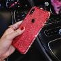 iPhone Xs Max Diamond Bumper for Women, DMaos Sparkly Rhinestone Metal Bumper with Front and Back Glitter Sticker, Luxury for iPhone 10s Max 6.5 inch - Red