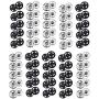 Snap Buttons100 Sets Sew-on Metal Snap Fastener Buttons Press Button for Clothing, Black and Silvery, 0.39IN