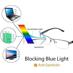 Cyxus Blue Light Blocking Computer Glasses [Better Sleep] Anti Digital Eye Strain Headache Video Eyewear (Rectangular Gunmetal Frame)