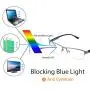 Cyxus Blue Light Blocking Computer Glasses [Better Sleep] Anti Digital Eye Strain Headache Video Eyewear (Rectangular Gunmetal Frame)