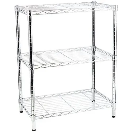 Honey-Can-Do SHF-01903 Adjustable Storage Shelving, 250-Pounds Per Shelf, Chrome, 3-Tier, 24Lx14Wx30H