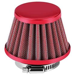 38mm Universal Motorcycle Clamp-On Air Intake Filter Kit, Auto Cold Air Intake Scooter Atv Dirt Pit Bike Motorcycle Air Filter (Red)