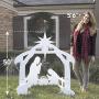 Teak Isle Christmas Outdoor Nativity Set, Yard Nativity Scene