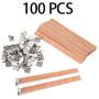 BENBO 100 Pieces Smokeless 5.1 X 0.5 Inch Wood Natural Candle Wicks with Iron Stand Candle Cores for DIY Candle Making Craft