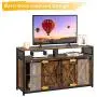 VINGLI Farmhouse TV Stand with Sliding Barn Doors for TVs up to 55'' Flat Screen, Rustic Entertainment Center Media Console Table Cabinet w/Adjustable Shelves (Rustic Brown) VINGLI Farmhouse TV Stand with Sliding Barn Doors for TVs up to 55'' Flat Screen, Rustic Entertainment Center Media Console Table Cabinet w/Adjustable Shelves (Rustic Brown)