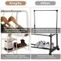 KINGSO Metal Garment Rack with Multi Wood Shelves, Multi-Functional Freestanding Storage Clothing Rack Easy Assembly, Heavy Duty Closet Organizer for Bedroom Entryway-White KINGSO Metal Garment Rack with Multi Wood Shelves, Multi-Functional Freestanding Storage Clothing Rack Easy Assembly, Heavy Duty Closet Organizer for Bedroom Entryway-White