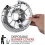 Electric Stove Burner Covers (50 Pack) – Electric Stove Bib Liners - Disposable Aluminum Foil 6 Inch and 8 Inch Round Burner Cover Liners to Keep Electric Range Stove Clean from Oil and Food Drips