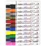 Permanent Paint Marker Pen - Medium Point - Aluminum Pen Body - Oil-based - Fine Tip Markers for Glass Painting , Ceramic , Rock , Metal , Wood , Fabric , Canvas , Set of 12 Colors