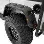 Razer Auto Rock Crawler Stubby Smooth Black Finished Pocket Style+Rivet Front+Rear 4pcs Fender Flares w/ 10x LED Light Side Maker (Smooth Black) for 07-17 Jeep Wrangler JK