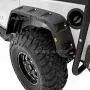 Razer Auto Rock Crawler Stubby Smooth Black Finished Pocket Style+Rivet Front+Rear 4pcs Fender Flares w/ 10x LED Light Side Maker (Smooth Black) for 07-17 Jeep Wrangler JK