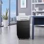 Bonnlo Mobile File Cabinet with Lock, 3 Smooth Gliding Drawers and Wheels for Home Office, Fully Assembled Except Casters, Black