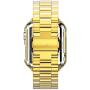 HUANLONG Compatible with Apple Watch Band, Solid Stainless Steel Metal Strap Band w/Adapter+Case Cover for Apple Watch iWatch 38mm (H Gold 38mm)
