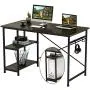 Engriy Writing Computer Desk 47'', Home Office Study Desk with 2 Storage Shelves on Left or Right Side, Modern Simple Style Wood Table Metal Frame for PC Laptop Notebook Engriy Writing Computer Desk 47'', Home Office Study Desk with 2 Storage Shelves on Left or Right Side, Modern Simple Style Wood Table Metal Frame for PC Laptop Notebook