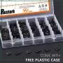 Rustark 225 Pcs 6 Size SAE U-nut Clip Assortment Auto Car Speed Nuts Fastener with Store Box for Dash Door Panel Interior