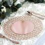 Efavormart 14'' Rose Gold Wired Metal Charger Plate With 118 Acrylic Crystal Beads For Weddings Events