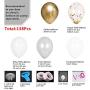 DIY Balloon Arch & Garland kit,138Pcs Party Balloons Decoration Set, Gold Confetti & Silver & White & Transparent Balloons for Bridal & Baby Shower, Wedding, Birthday, Graduation, Anniversary Party