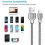 USB Type C Cable,Fantany Durable Metal USB A to C Charging Cable&Sync Compatible with Galaxy S10,S9,S9+,S8,S8+,Note 8,9,LG V40,50 G7,8, Pixel 2,3,HTC 10,Nexus 5X/6P, 3.3Feet,1Pack (Silver, 3.3ft)