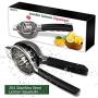 Lemon Squeezer Stainless Steel with Silicone Handles Manual Juicer, Premium Quality Heavy Duty Solid Metal Squeezer Bowl - Large lemon juicer and Lime Squeezer Stainless Steel