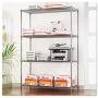 Alera Complete Wire Shelving Unit w/Caster, 48'' x 18'' x 72'', Black Anthracite