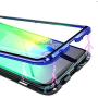 Jonwelsy Magnetic Adsorption Case for Samsung Galaxy S10, 360 Degree Front and Back Clear Tempered Glass Flip Cover, Metal Bumper Frame for Samsung Galaxy S10 (Purple)