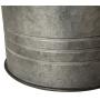 Glitzhome Rustic Storage Ottoman Seat Stool, Farmhouse End Table, Galvanized Metal Accent Side Table Toy Box Bin with Round Wood Lid for Living Room Furniture, Nesting Pieces Two, Grey