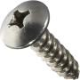 #10 x 1'' Truss Head Sheet Metal Screw - Stainless Steel 18-8, 10 Self-Tapping Type A, Phillips Drive, 1 Inch Length, Fully Threaded, Size: #10 (Quantity: 500) - Self Tappers - Self Taping Bolts