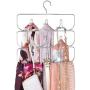 mDesign Metal Closet Rod Hanging Accessory Storage Organizer Rack for Womens Leggings, Yoga Pants, Scarves, Ties, Camisoles, Tank Tops - Snag Free Design - Chrome