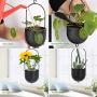 Sinolodo 2 pcs Modern Metal Hanging Planter, Black Wall and Ceiling Planters with 19.7 Chain, Large Hanging Baskets for Plants Outdoor