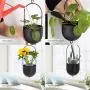 Sinolodo 2 pcs Modern Metal Hanging Planter, Black Wall and Ceiling Planters with 19.7 Chain, Large Hanging Baskets for Plants Outdoor