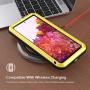 Galaxy S20 FE 5G Metal Case, Samsung S20 FE Bumper, Heavy Duty Military Shockproof Rugged Defender Silicone Armor Cover Protective Outdoor Men Shell for Samsung Galaxy S20 FE 5G 2020 - Yellow