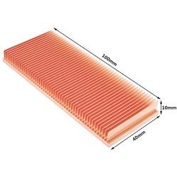 DIY Pure Copper Skiving Fin Heatsink 100x40x10mm / 3.94x1.57x0.39 inches for Electronic Chip Cooling